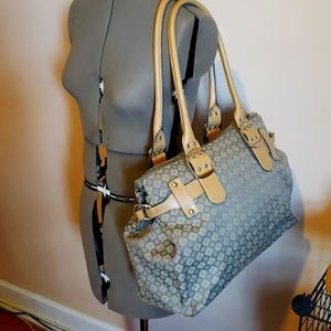 Nine West Brown and Tan Shoulder Bag with Coin Purse and ID/Small Phone Wrislet